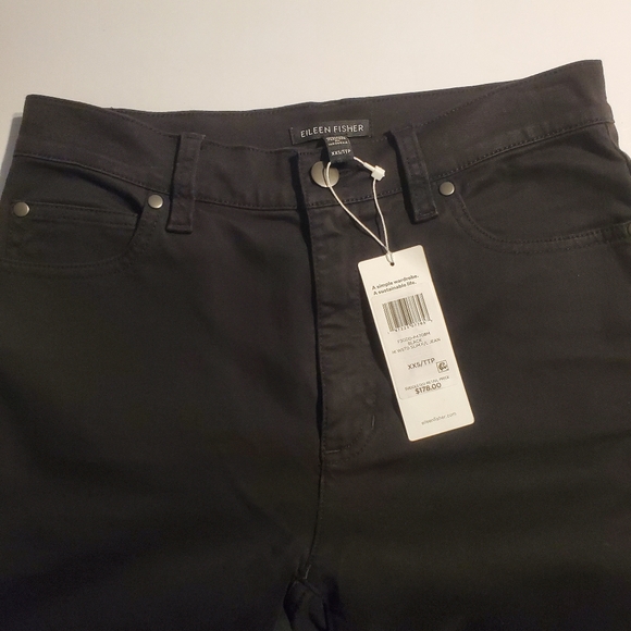 Eileen Fisher Black Denim Jeans Slim RN#78121 Organic Cotton NWT XS or XXS - Picture 16 of 16